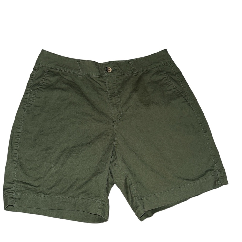 Old Navy Army Green Flat Front Bermuda Shorts size 12
